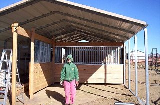 stall being assembled