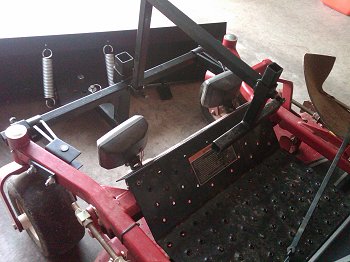 zero turn mower with plow installed