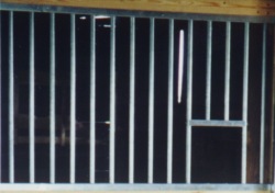 Galvanized Horse Stall Grill with Feed Opening